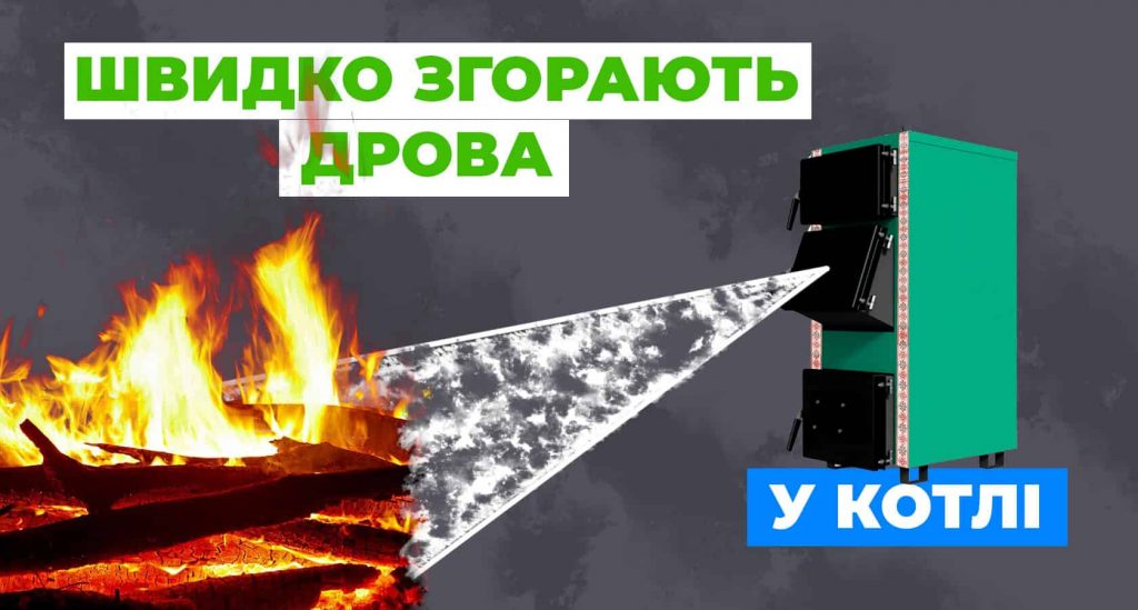 Чому швидко згорають дрова в котлі?